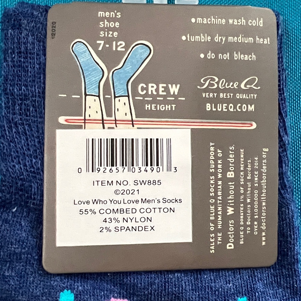 Blue Q Colorful Love Message Socks - Picture 3 of 3